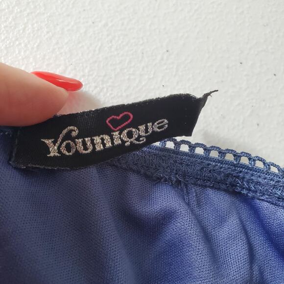 Y2K Whimsy Skirt Womens Medium Blue Sheer Handkerchief Hem Floral Paisley USA - Picture 3 of 9